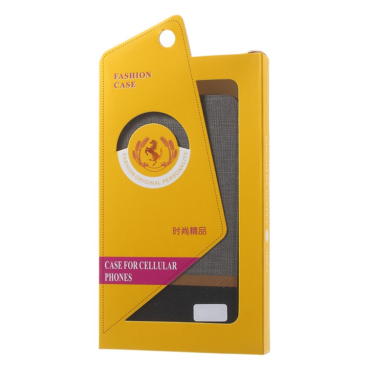 Cross Texture Leather Card Holder Shell Cover for HTC Desire 530 - Grey-10