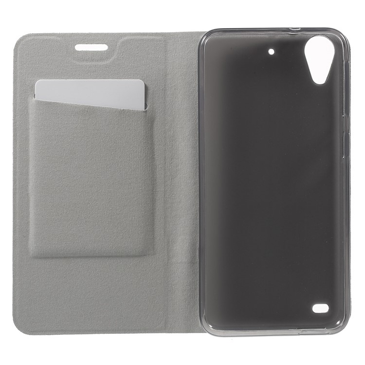 Cross Texture Leather Card Holder Shell Cover for HTC Desire 530 - Grey-4