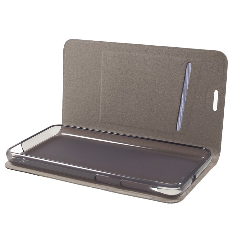 Cross Texture Leather Card Holder Shell Cover for HTC Desire 530 - Grey-5