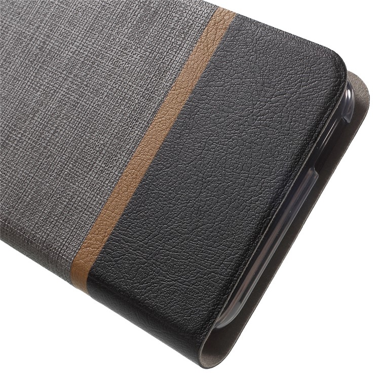 Cross Texture Leather Card Holder Shell Cover for HTC Desire 530 - Grey-7