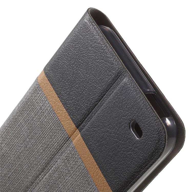 Cross Texture Leather Card Holder Shell Cover for HTC Desire 530 - Grey-8