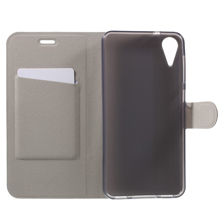 Custodia In Pelle Pazzo Per Portacarte Per HTC Desire 825 In Lamiera Di Acciaio Al Manganese - Nero-4