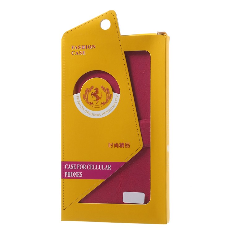 Crazy Horse Card Holder Leather Shell for HTC Desire 825 - Rose-10