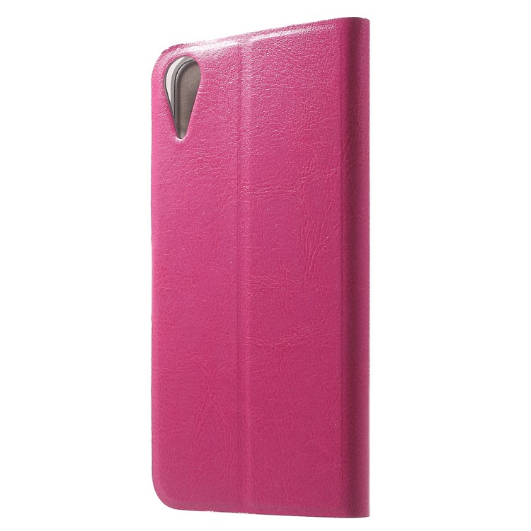 Crazy Horse Card Holder Leather Shell for HTC Desire 825 - Rose-2