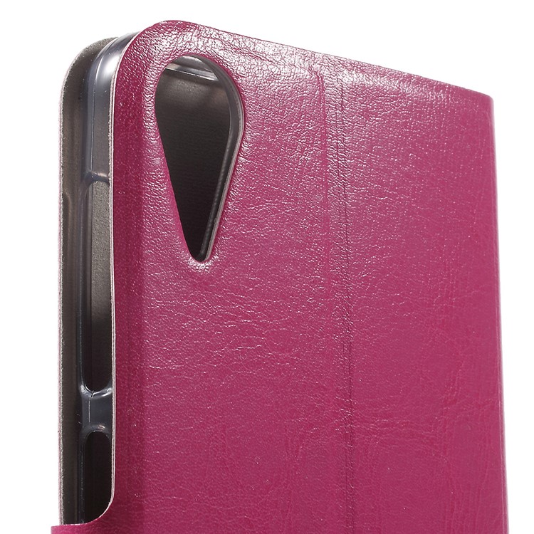 Crazy Horse Card Holder Leather Shell for HTC Desire 825 - Rose-7