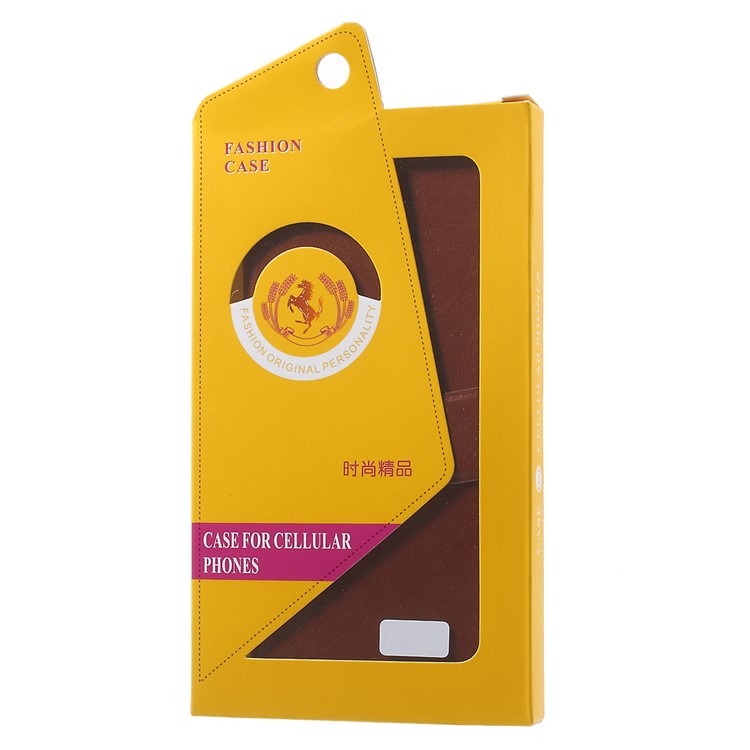 Crazy Horse Card Holder Leather Phone Cover for HTC Desire 825 - Brown-10