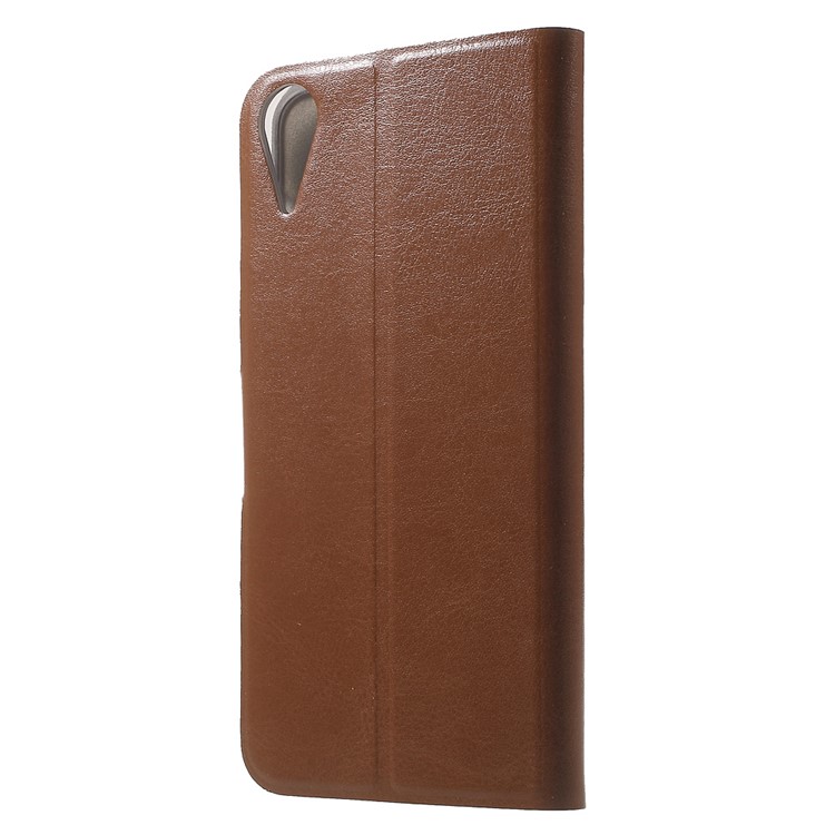 Crazy Horse Card Holder Leather Phone Cover for HTC Desire 825 - Brown-2