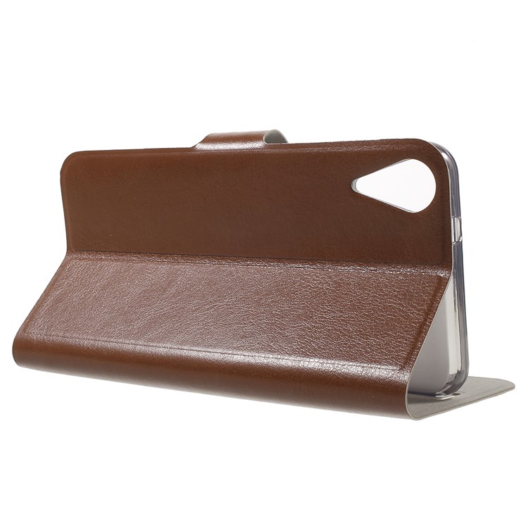 Crazy Horse Card Holder Leather Phone Cover for HTC Desire 825 - Brown-3
