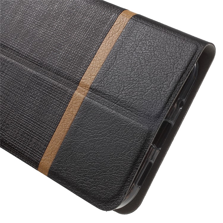 Cross Texture Card Holder Leather Case for HTC 10 with Manganese Steel Sheet - Black-7