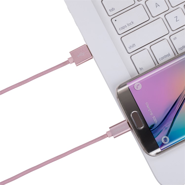 MOMAX Elite Woven 1M Reversible Micro USB Data Sync Charging Cable for Samsung Sony HTC - Rose Gold Color-11