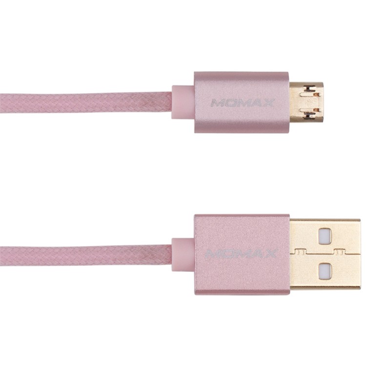 MOMAX Elite Woven 1M Reversible Micro USB Data Sync Charging Cable for Samsung Sony HTC - Rose Gold Color-2