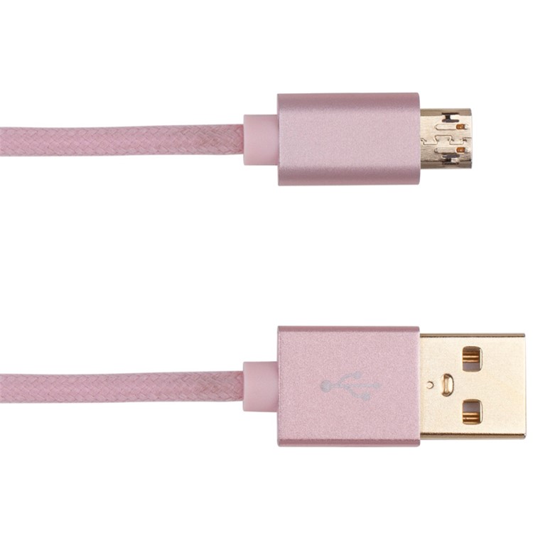 MOMAX Elite Woven 1M Reversible Micro USB Data Sync Charging Cable for Samsung Sony HTC - Rose Gold Color-3