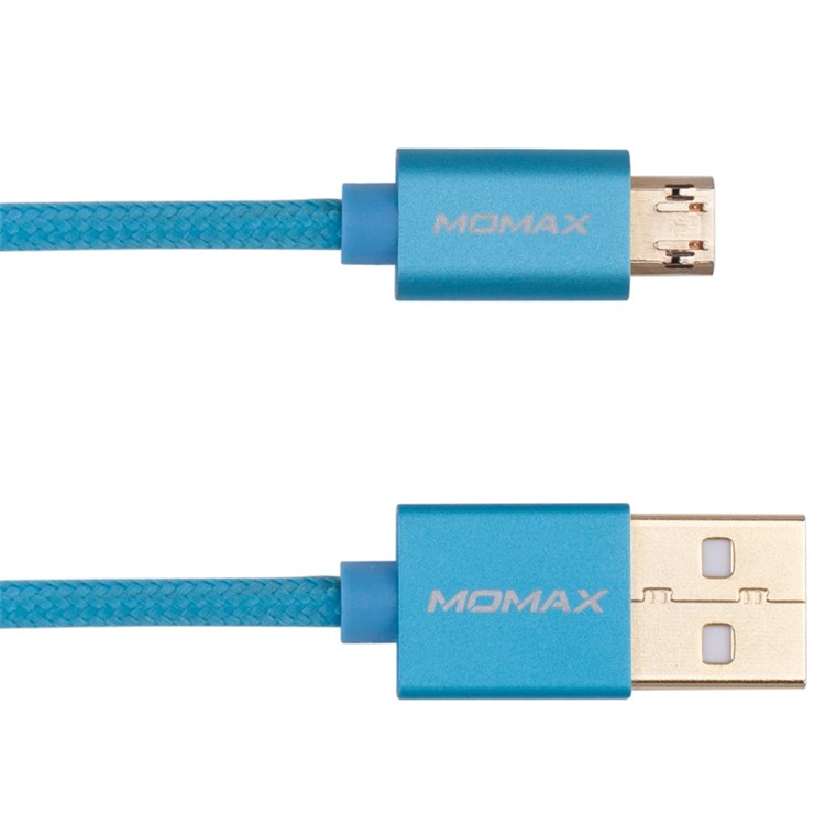 MOMAX Elite Woven 1M Reversible Micro USB Charging Data Cable for Samsung Sony HTC - Blue-2