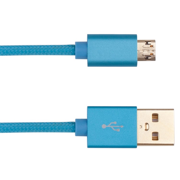 MOMAX Elite Woven 1M Reversible Micro USB Charging Data Cable for Samsung Sony HTC - Blue-3