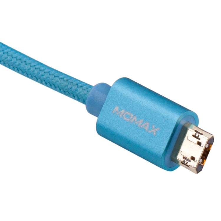 MOMAX Elite Woven 1M Reversible Micro USB Charging Data Cable for Samsung Sony HTC - Blue-6