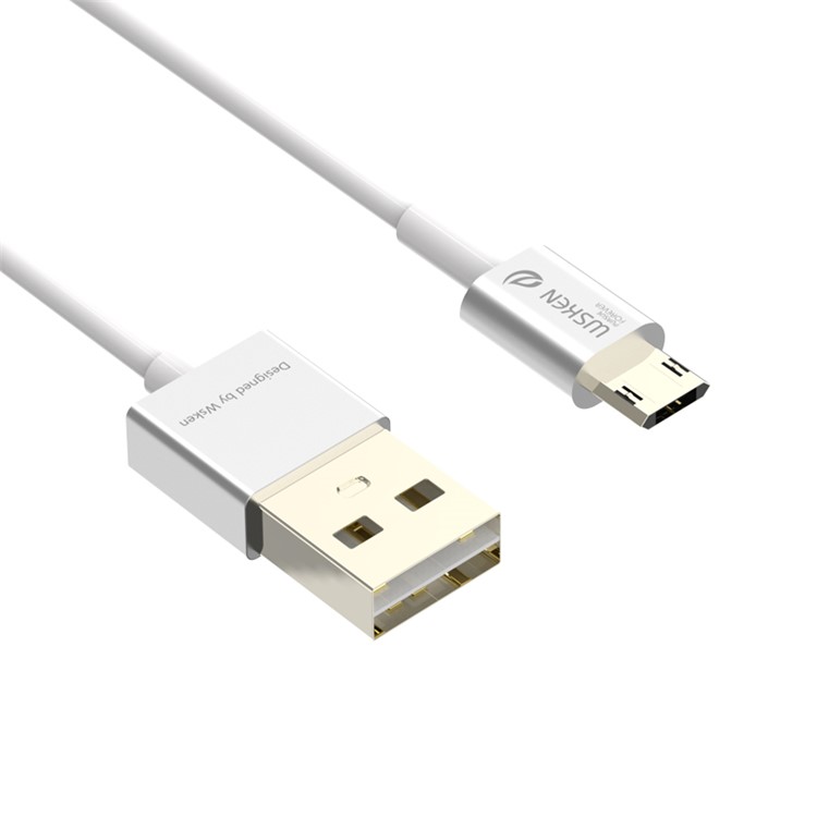 WSKEN Reversible Micro USB Data Sync Charge Cable for Samsung LG - Silver Color-2