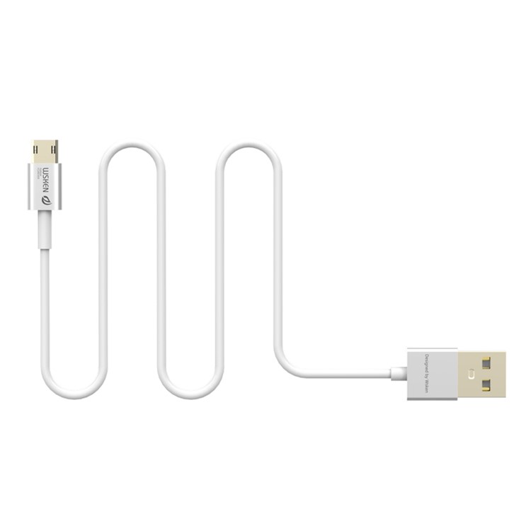 WSKEN Reversible Micro USB Data Sync Charge Cable for Samsung LG - Silver Color-4