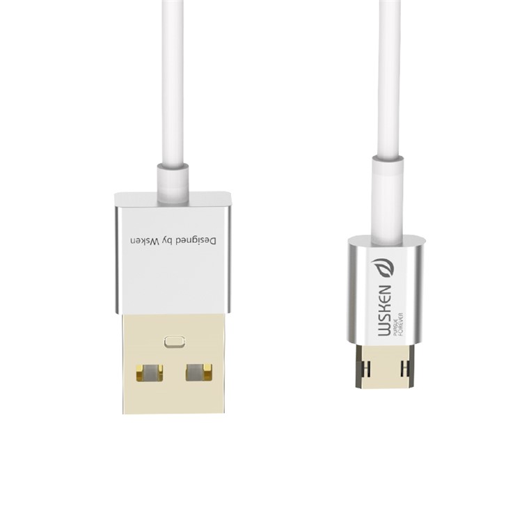 WSKEN Reversible Micro USB Data Sync Charge Cable for Samsung LG - Silver Color-5