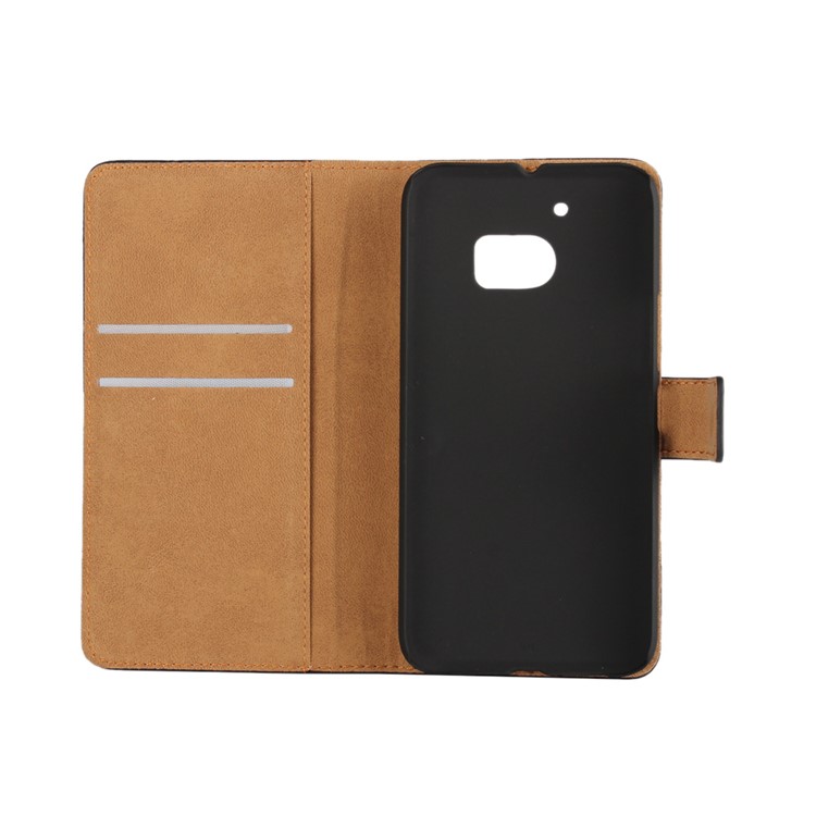 Genuine Split Leather Wallet Case Stand for HTC 10 / 10 Lifestyle - Black-10