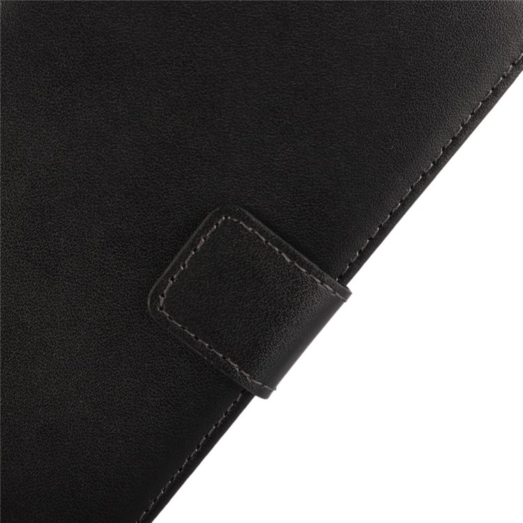 Genuine Split Leather Wallet Case Stand for HTC 10 / 10 Lifestyle - Black-4
