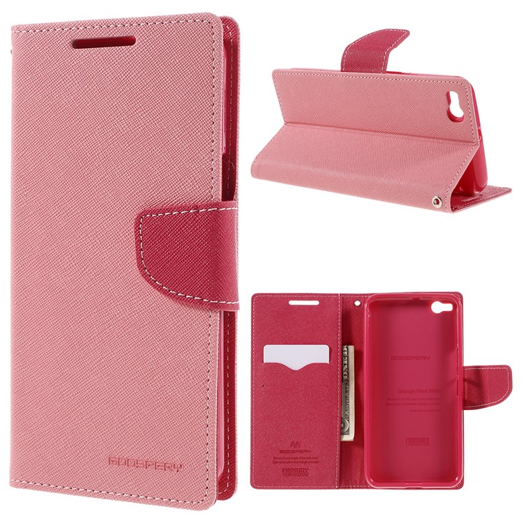 Mercury Goospery Contrast Color Leather Flip Case For Htc One X9 Mercury Goospery Contrast Color Leather Flip Case For Htc One X9 Pink 1