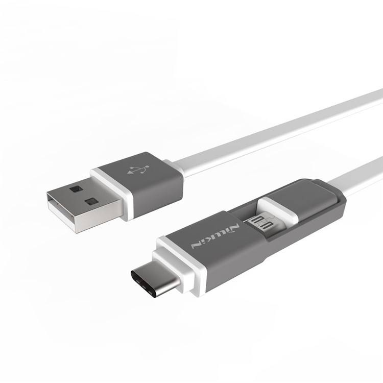 NILLKIN Plus 120cm USB 2.0 Type-C Charger Data Sync Flat Cable for Huawei P9/LG G5 - White-2