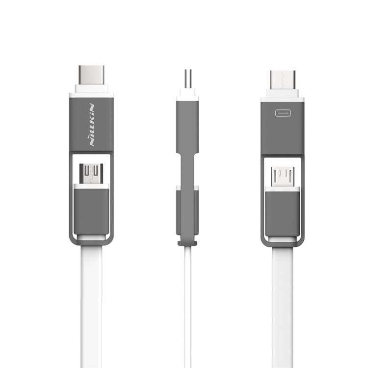 NILLKIN Plus 120cm USB 2.0 Type-C Charger Data Sync Flat Cable for Huawei P9/LG G5 - White-4