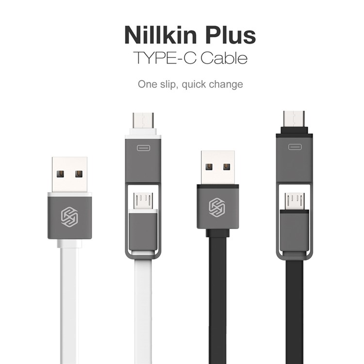 NILLKIN Plus 120cm USB 2.0 Type-C Charger Data Sync Flat Cable for Huawei P9/LG G5 - White-6