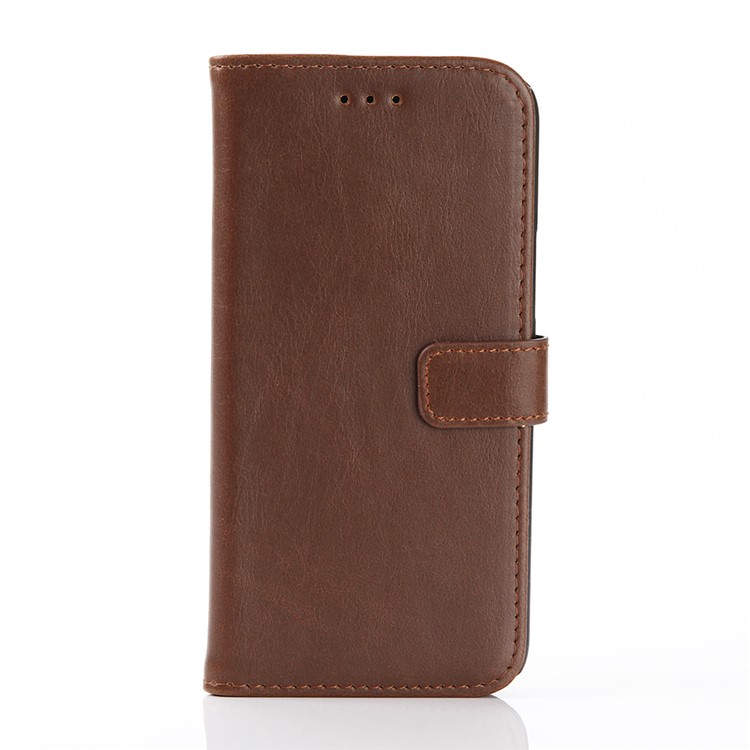 Crazy Horse Leather Wallet Shell for HTC 10/Lifestyle with Stand - Coffee-1
