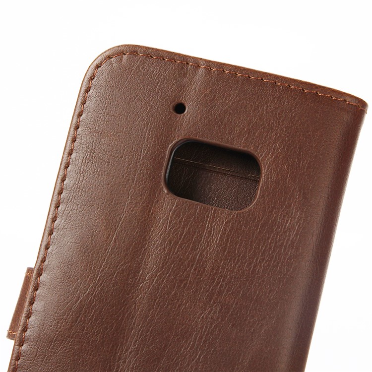 Crazy Horse Leather Wallet Shell for HTC 10/Lifestyle with Stand - Coffee-10