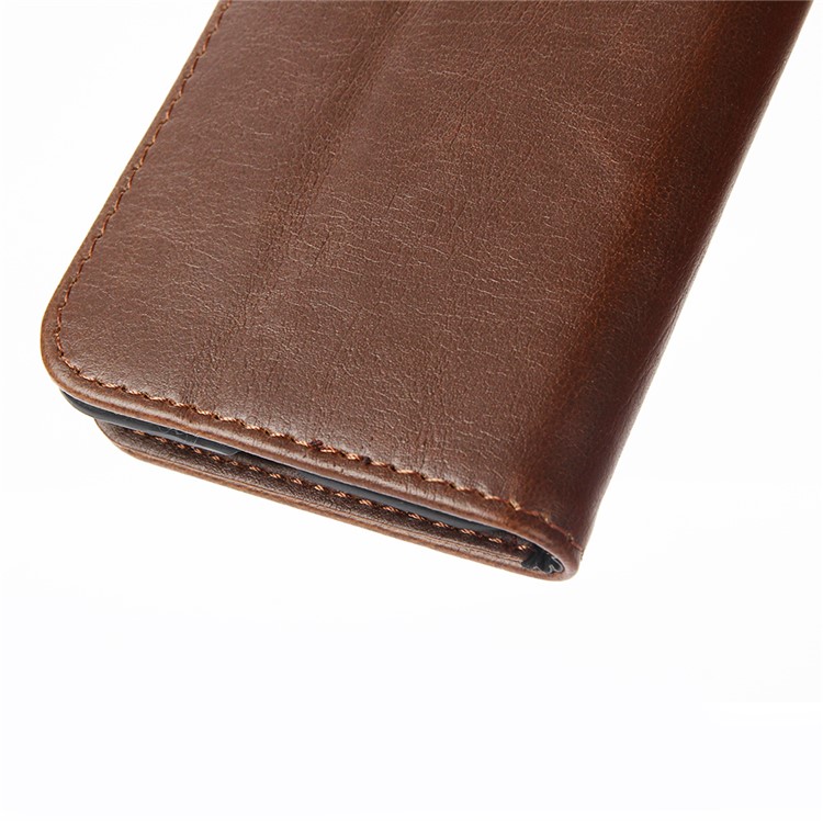 Crazy Horse Leather Wallet Shell for HTC 10/Lifestyle with Stand - Coffee-11