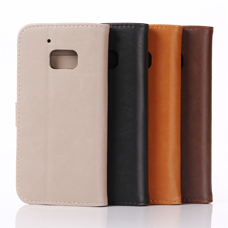 Crazy Horse Leather Wallet Shell for HTC 10/Lifestyle with Stand - Coffee-13
