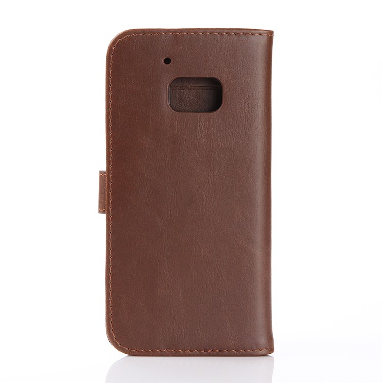 Crazy Horse Leather Wallet Shell for HTC 10/Lifestyle with Stand - Coffee-2