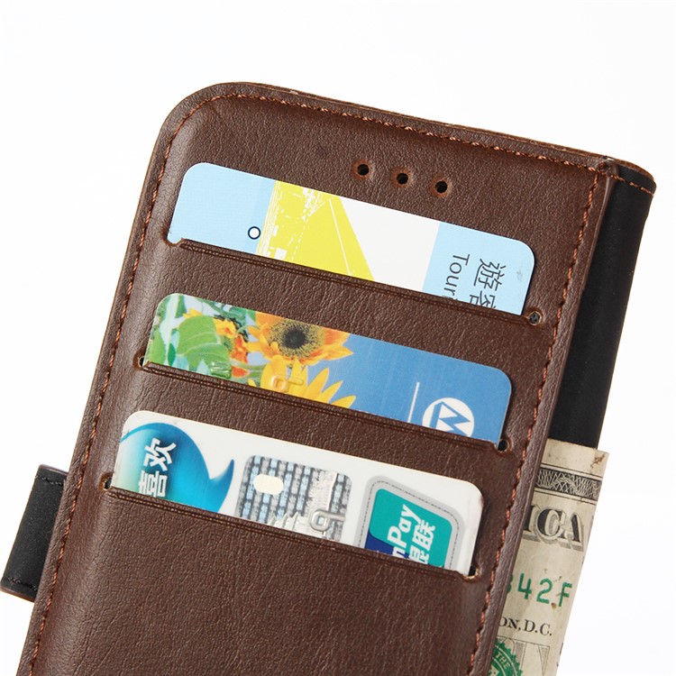 Crazy Horse Leather Wallet Shell for HTC 10/Lifestyle with Stand - Coffee-6
