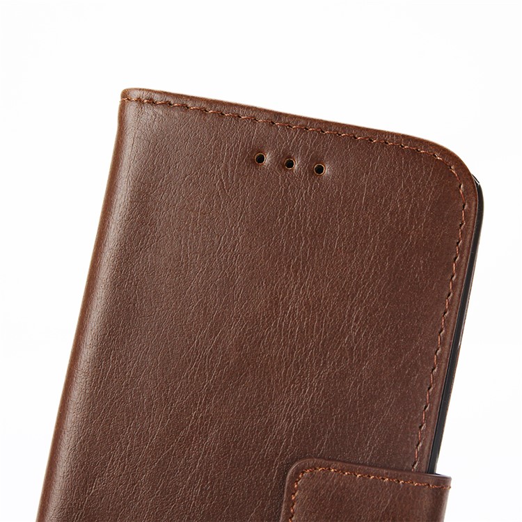 Crazy Horse Leather Wallet Shell for HTC 10/Lifestyle with Stand - Coffee-8