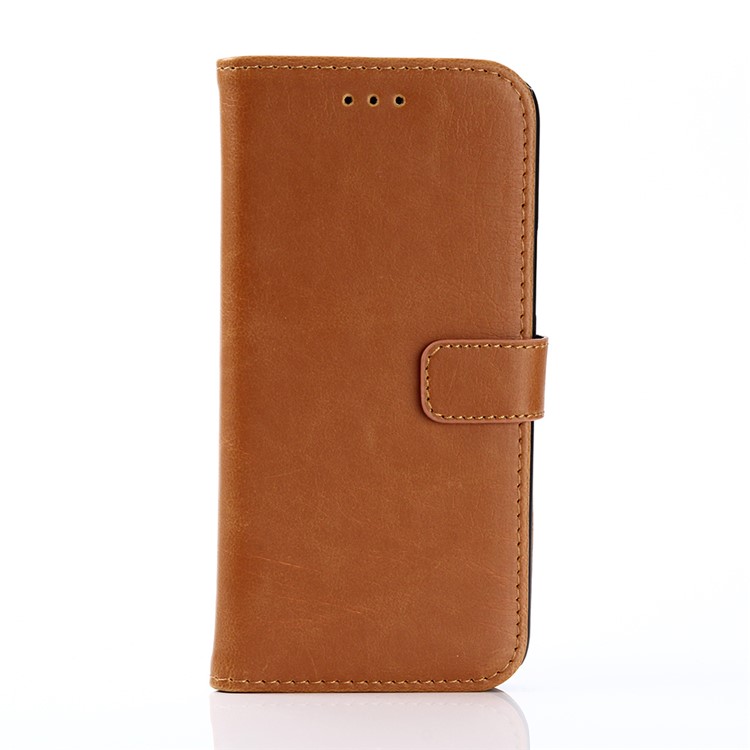 Crazy Horse Leather Wallet Case for HTC 10/Lifestyle with Stand - Brown-1