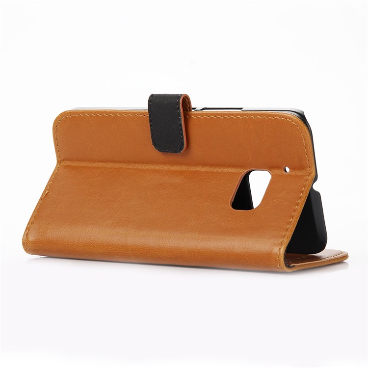 Crazy Horse Leather Wallet Case for HTC 10/Lifestyle with Stand - Brown-4
