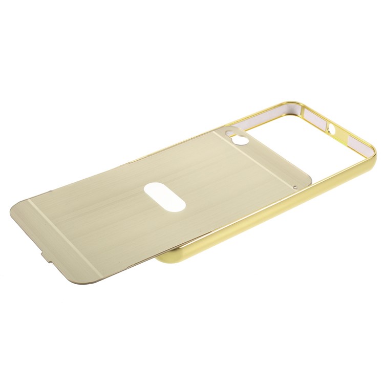 Slide-on Metal Bumper PC Hard Phone Case for HTC One X9 - Gold-4