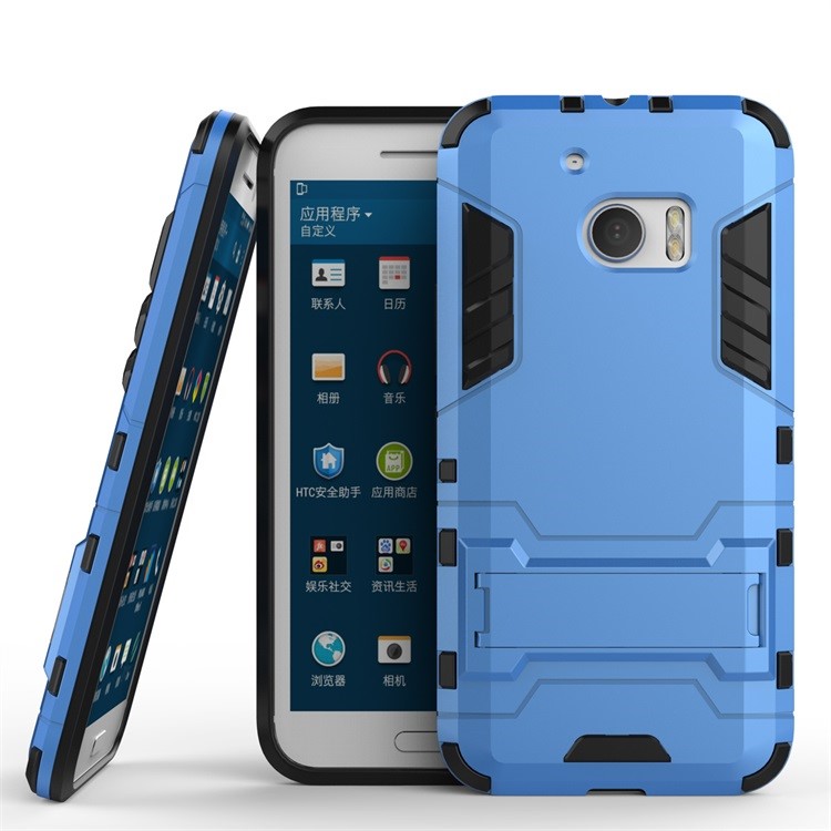 PC TPU Hybrid Back Cover for HTC 10/10 Lifestyle with Kickstand - Baby Blue-2