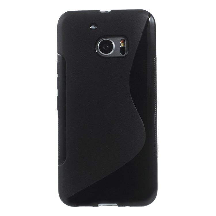 S Shape Soft TPU Case Cover for HTC 10 / 10 Lifestyle - Black-2