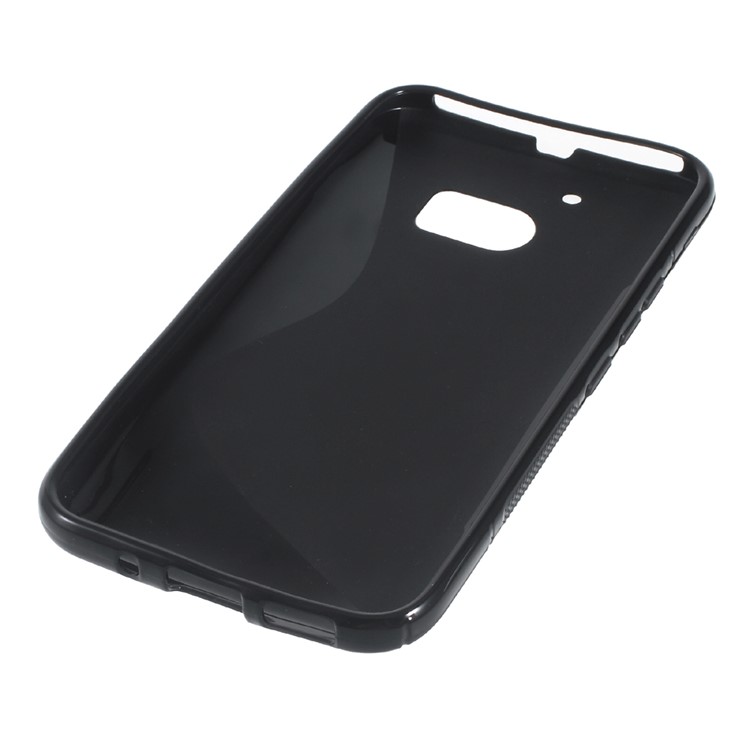 S Shape Soft TPU Case Cover for HTC 10 / 10 Lifestyle - Black-5