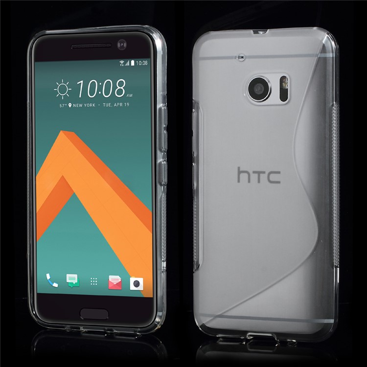 S Shape TPU Cover Case for HTC 10 / 10 Lifestyle - Transparent-1