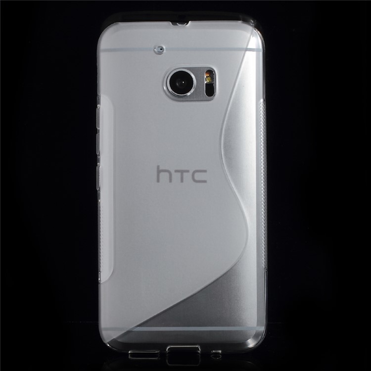 S Shape TPU Cover Case for HTC 10 / 10 Lifestyle - Transparent-2