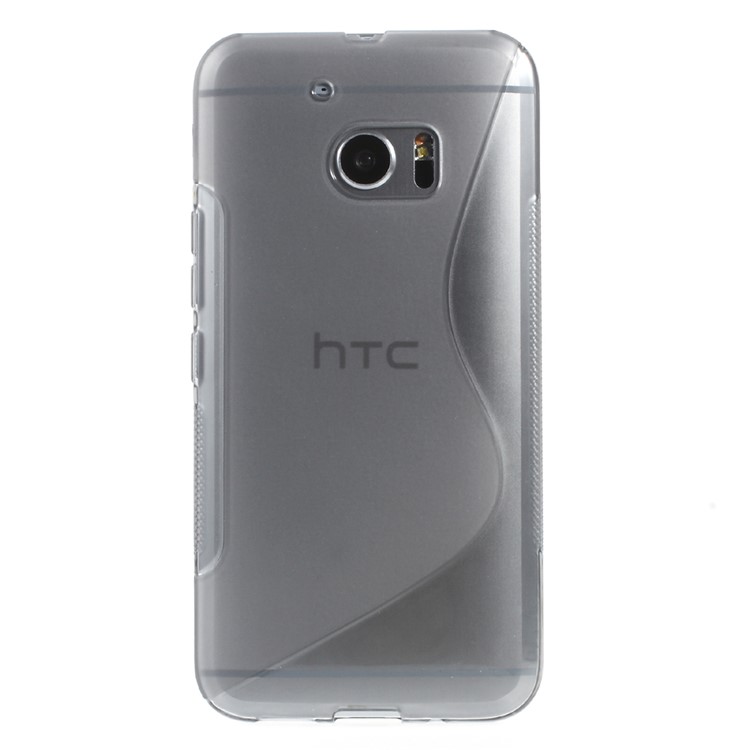 S Shape Soft TPU Skin Case for HTC 10 / 10 Lifestyle - Grey-2