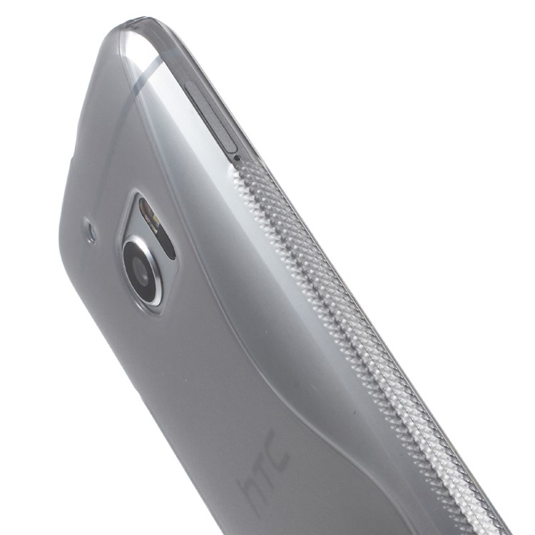 S Shape Soft TPU Skin Case for HTC 10 / 10 Lifestyle - Grey-4