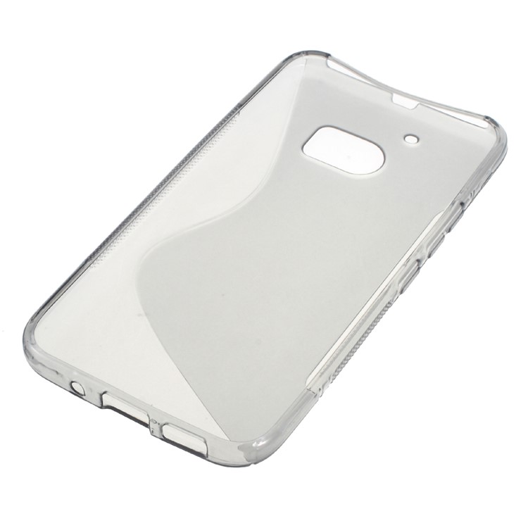 S Shape Soft TPU Skin Case for HTC 10 / 10 Lifestyle - Grey-5