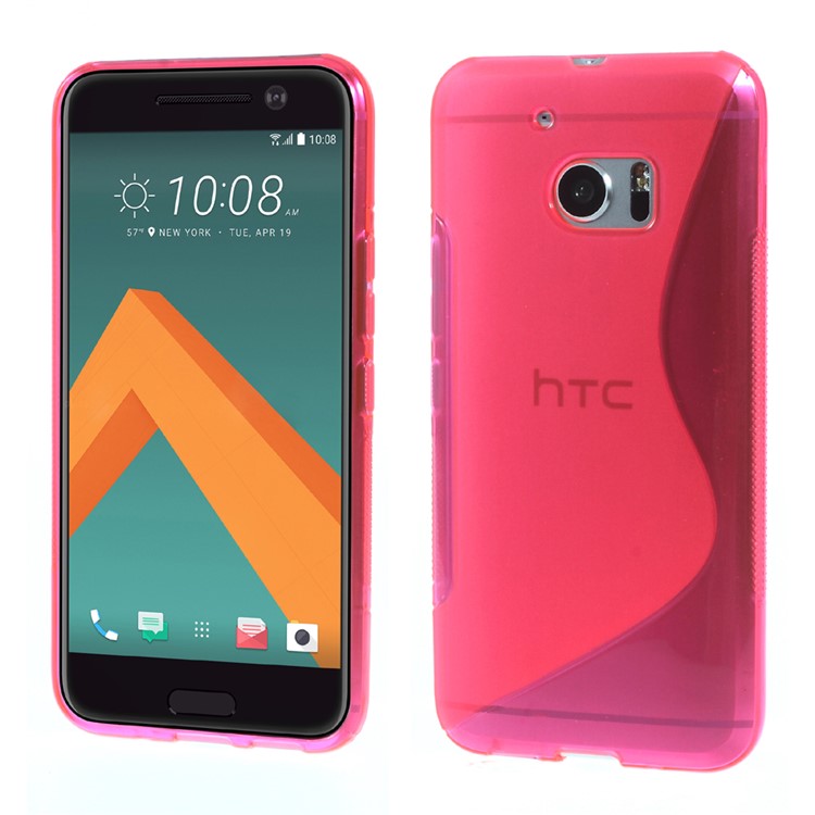 S Shape TPU Mobile Phone Case for HTC 10 / 10 Lifestyle - Rose-1