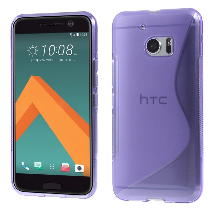 S Shape TPU Case Accessory for HTC 10 / 10 Lifestyle - Purple-1