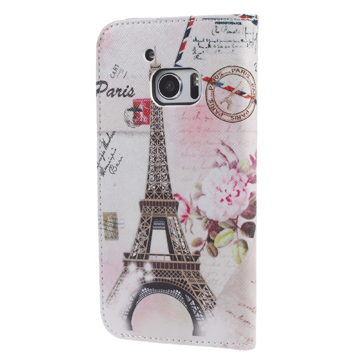 Wallet Leather Stand Phone Case for HTC 10 / 10 Lifestyle - Paris Eiffel Tower-2