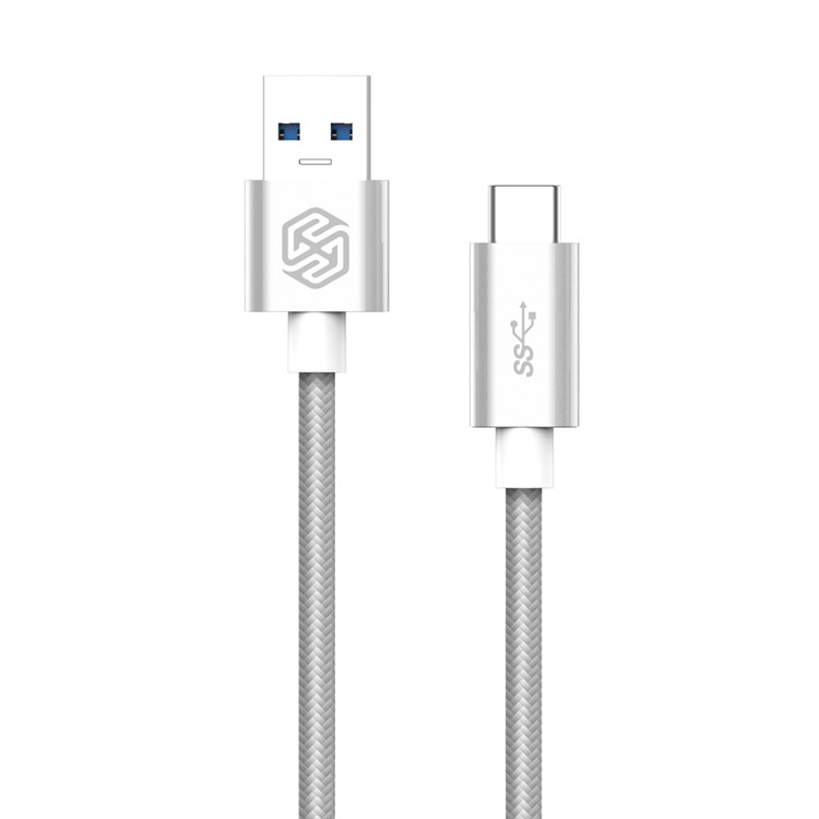NILLKIN Elite Type-C to USB 3.0 Braided Cable for LG G5/Xiaomi Mi 5/HTC 10 - Silver Color-2
